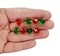 Mini Christmas Ornaments, 8 pieces with Hooks, Red & Green Glass Bell Baubles, Adorabilities